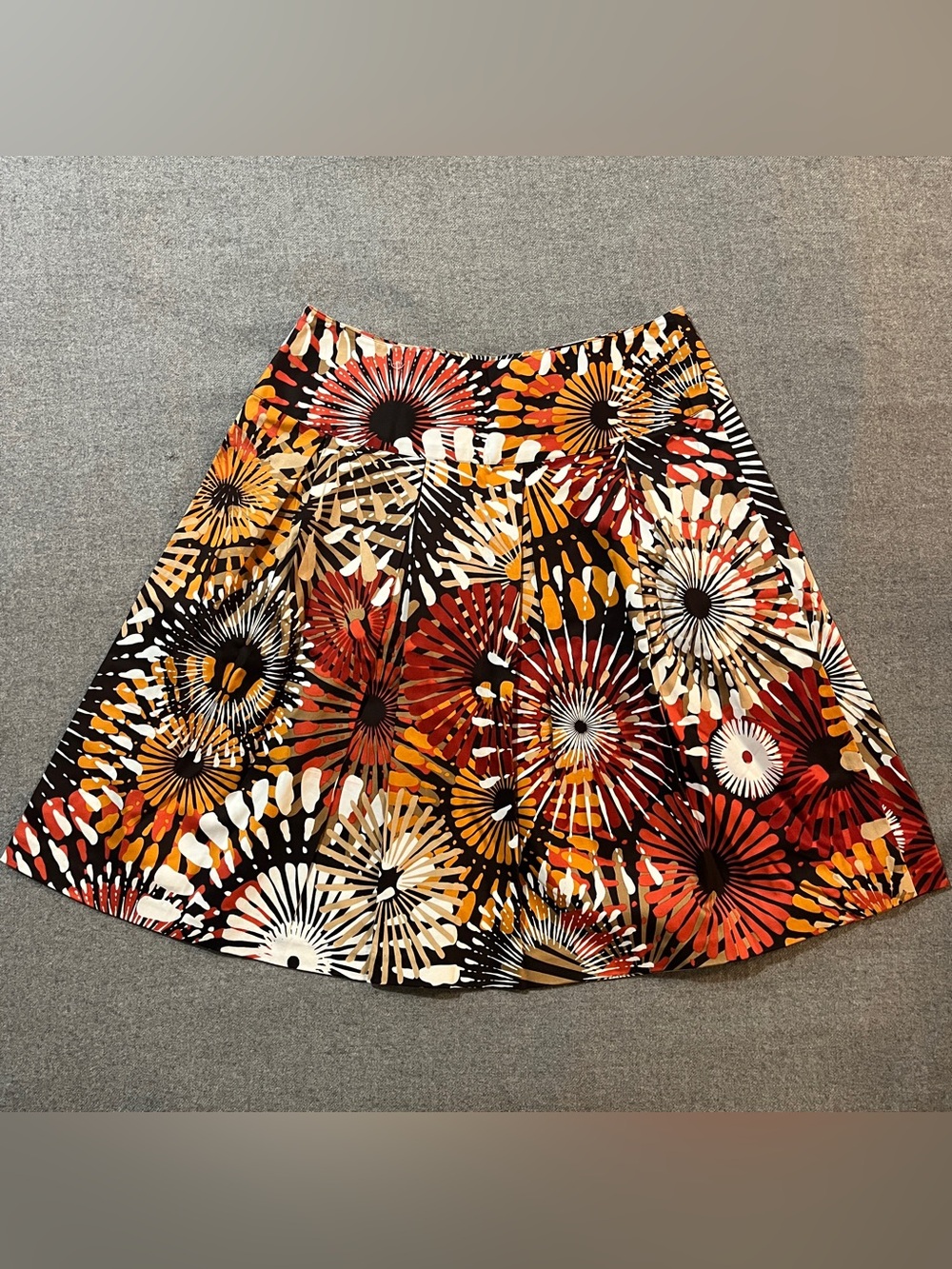 Sunny Taylor Cotton A-Line Geometric Skirt